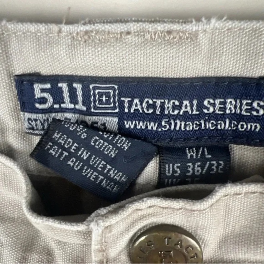 5.11 + Tactical Pants Men's Size 36x32 Khaki Cargo Pockets Jeans Hiking - Picture 8 of 15